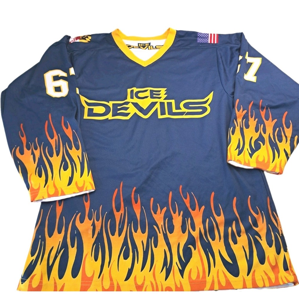 Ice Devils Hockey Jersey YOUTH  Reversible 40" Chest 29"L Boys Uniform Shirt #67